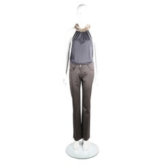 Chloé by Stella McCartney A/W 2001 Fur Collar Silk Halter Top & Trousers Set