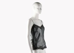 CHRISTIAN DIOR BY JOHN GALLIANO Grey Silk Satin and Lace Camisole Top, F/W 1997