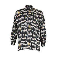 Versace Jeans Couture Rainbow Zebra Men's Cotton Shirt. Made in Italy, 1990s