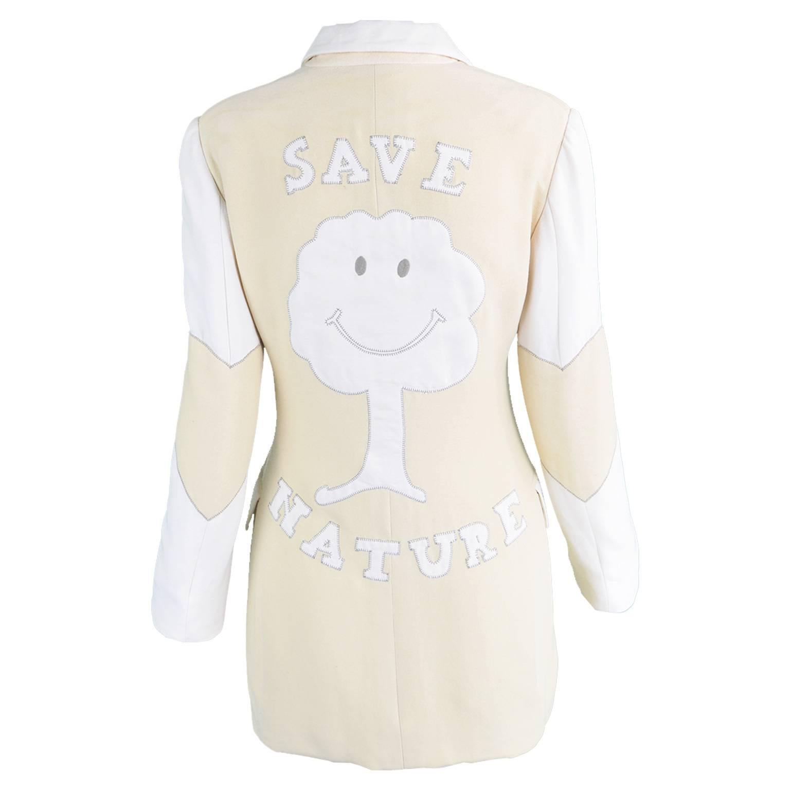 Moschino 
Save Nature
 Eco-couture Jacket - Franco
s Final Collection, 1994