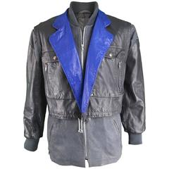 Claude Montana Men's Lambskin Leather Jacket with Detachable Vest, 1980s