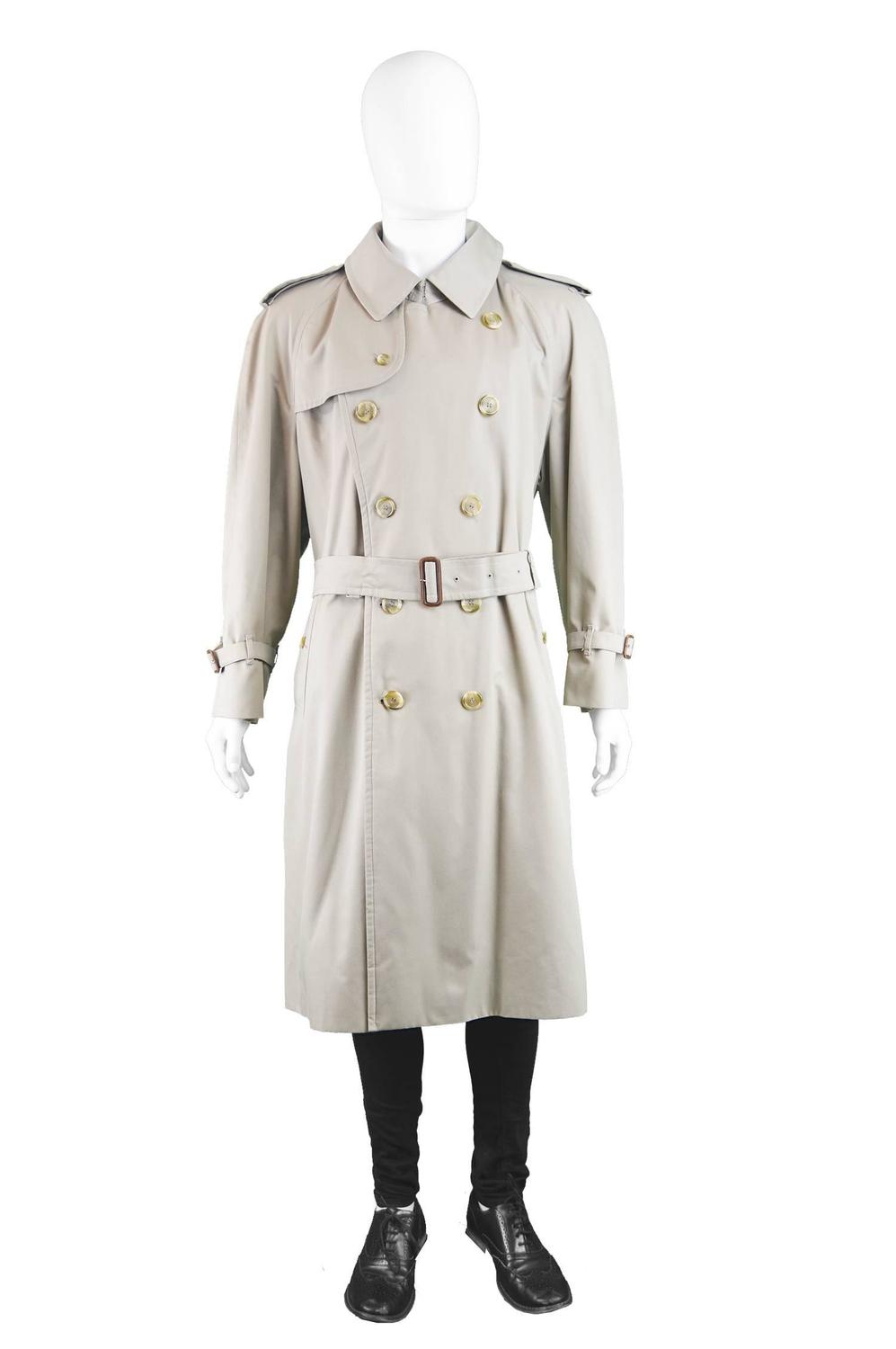 Burberry Vintage Men''s Double Breasted Trench Coat, 1980s at 1stDibs