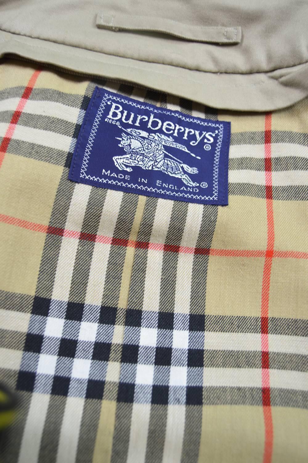 Burberry Vintage Men's Double Breasted Trench Coat, 1980s 1