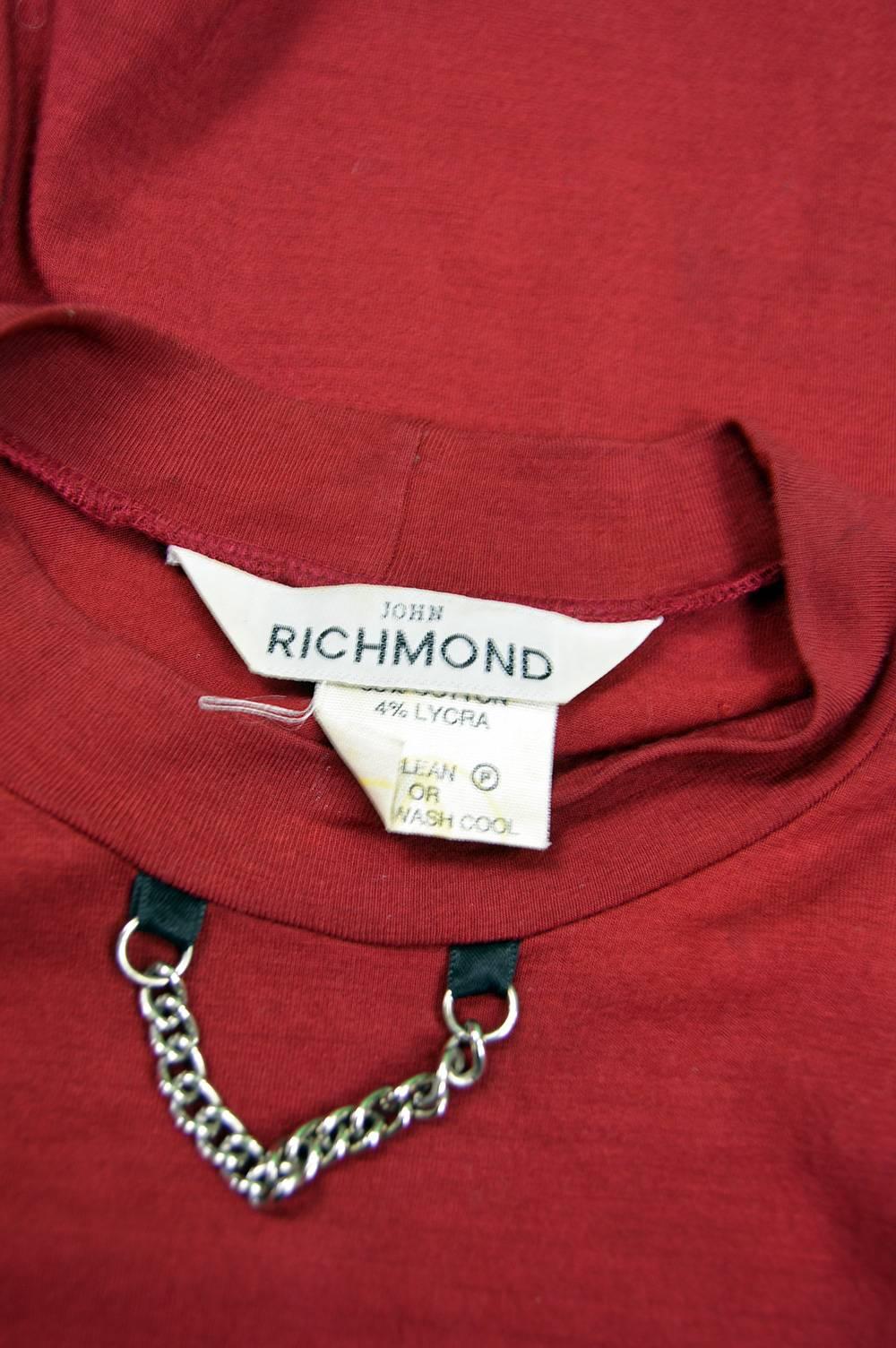 John Richmond Extra Long Sleeve Punk Mesh Stretch Jersey Tunic Top, A/W 1992 4