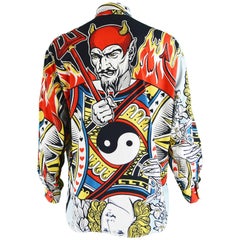Moschino Devil, Angel & Yin Yang Men's Cotton Button Up Shirt, c. 1991