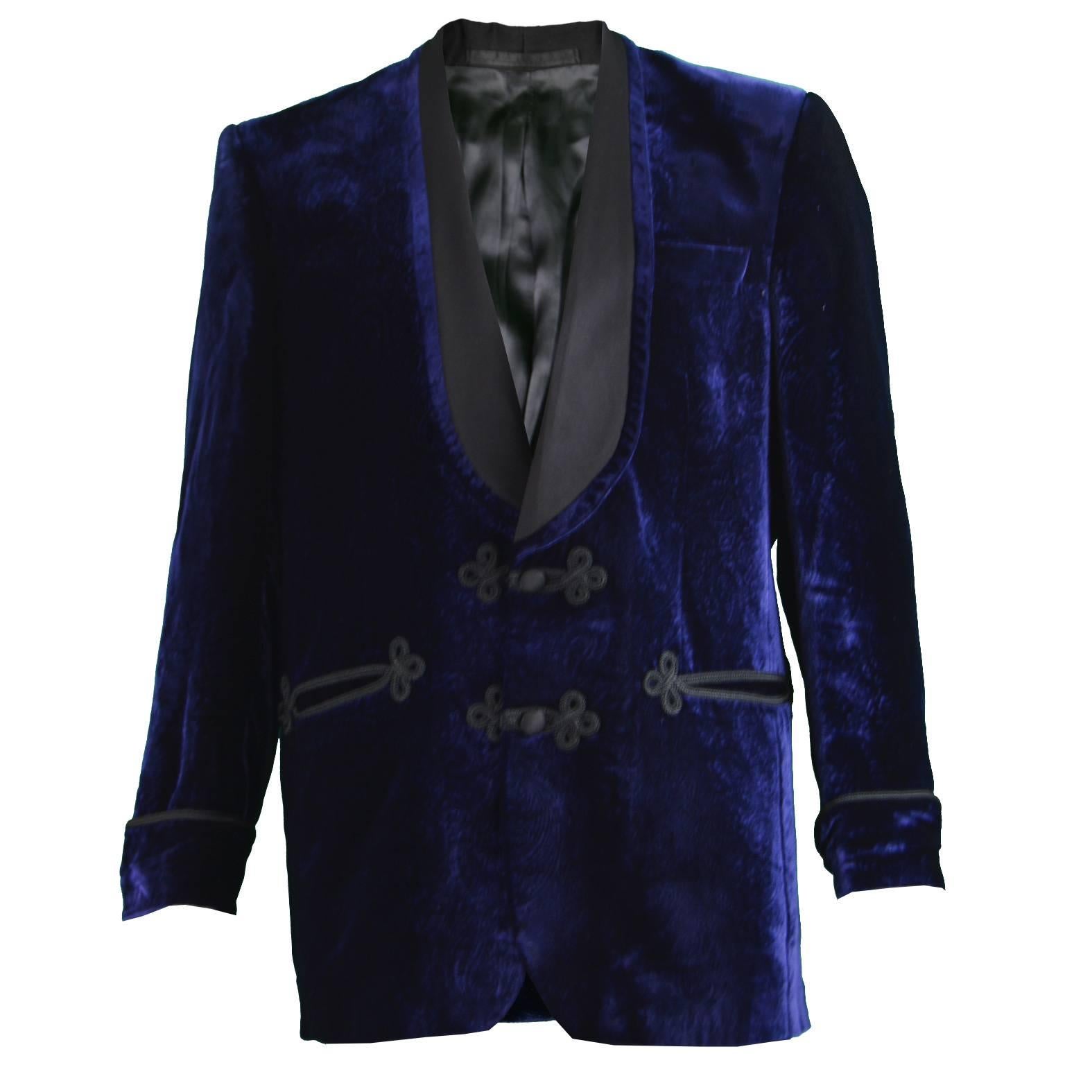 blue smoking jacket