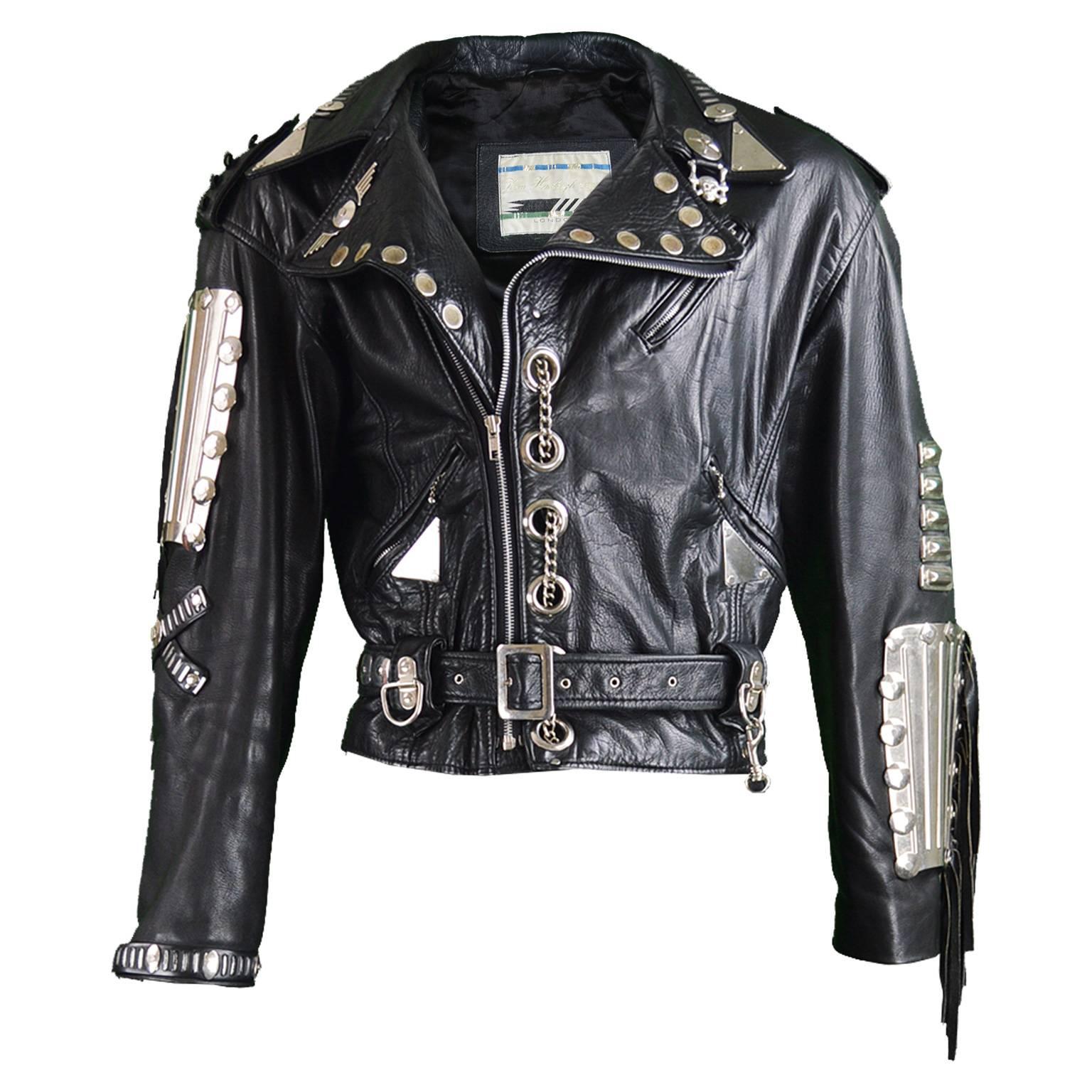 Kim Hadleigh Designs Vintage Men's Armor Plated Leather Jacket, 1980s