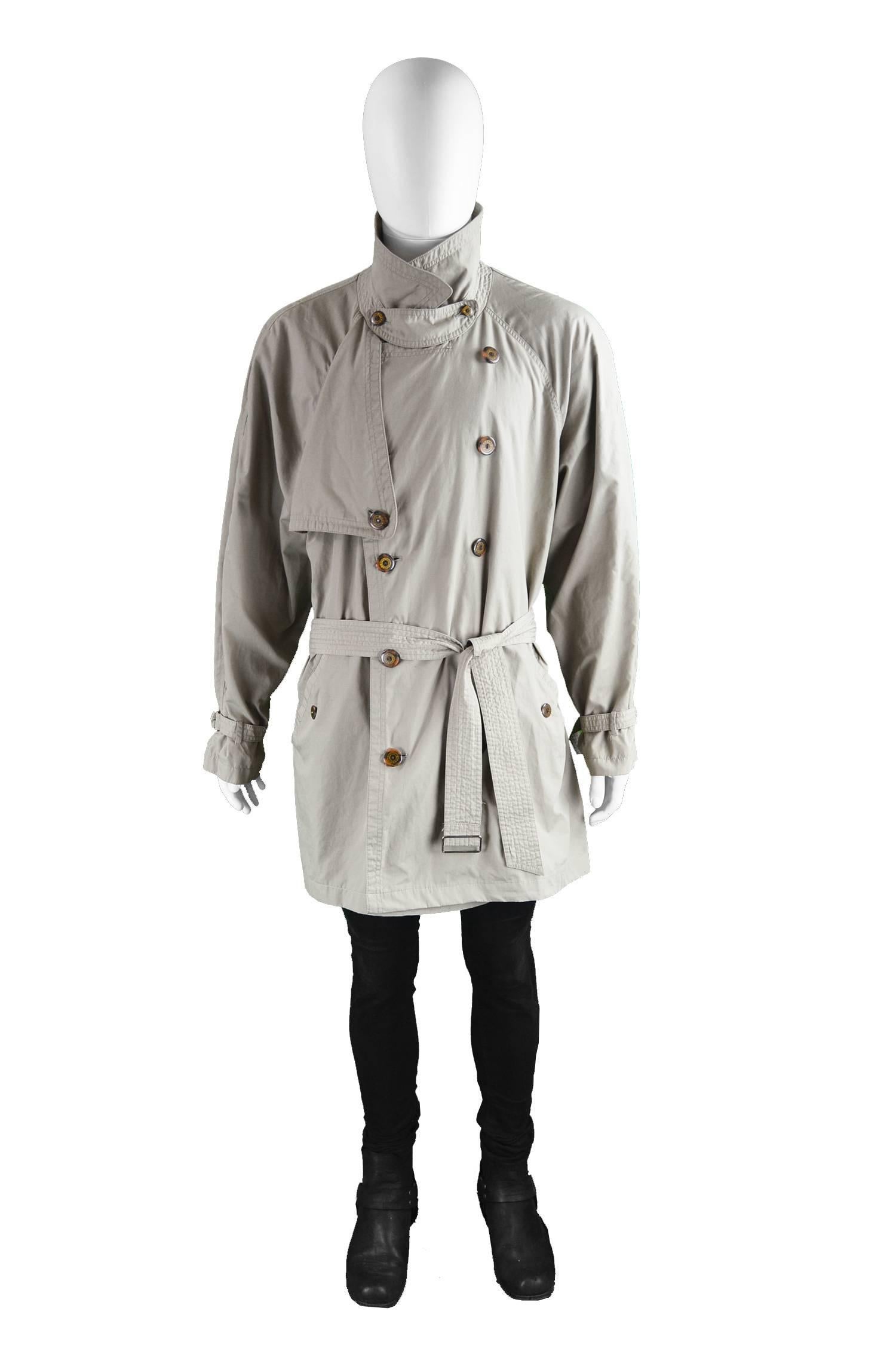 YSL Men's Lightweight Cotton Double Breasted Trenchcoat, 1990s

Size: Marked 42