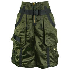 Jean Paul Gaultier Green Military Bomber Style Satin Skirt, A/W 2003