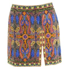 Escada Vintage Intricately Embroidered and Beaded Silk Mini Skirt, 1990s