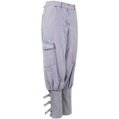 Chloé by Phoebe Philo Blaue pastellrosa gefärbte Denim-Jeans / Shorts, S / S 2002