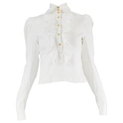 Vivienne Westwood Vintage Women's White Ruffled Victoriana Shirt, 1990s
