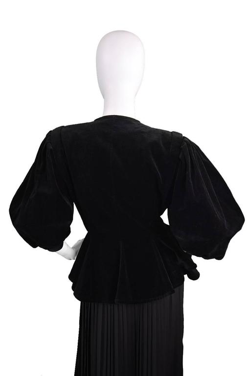 1980s Emanuel Ungaro Black Velvet Peplum Jacket For Sale at 1stDibs