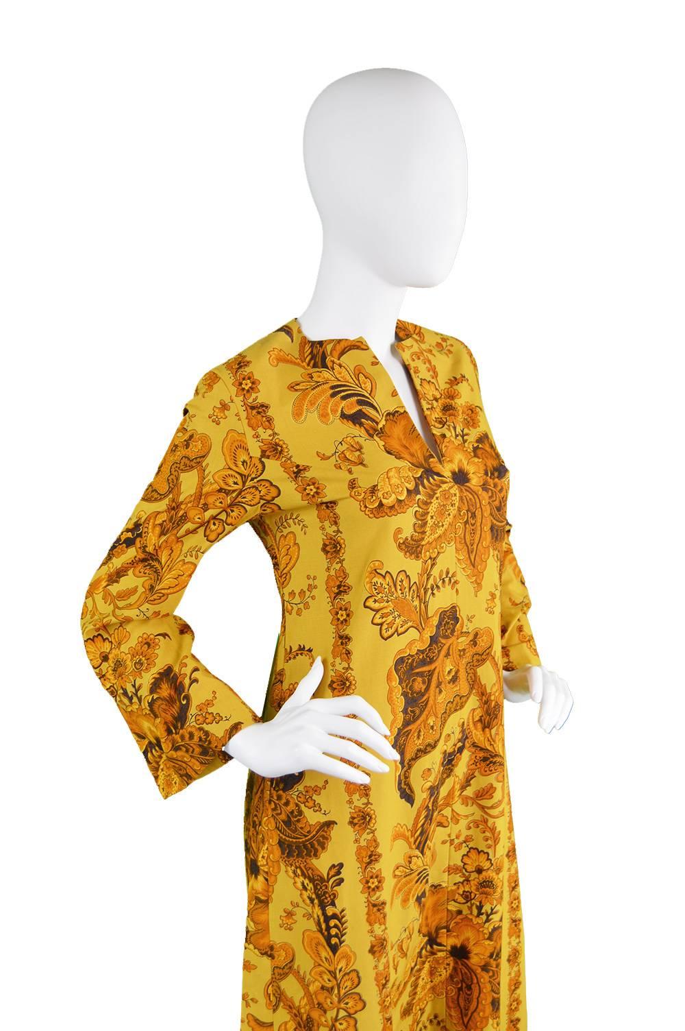 Women's 1960s Early Janice Wainwright for Simon Massey Maxi Kaftan Dress For Sale