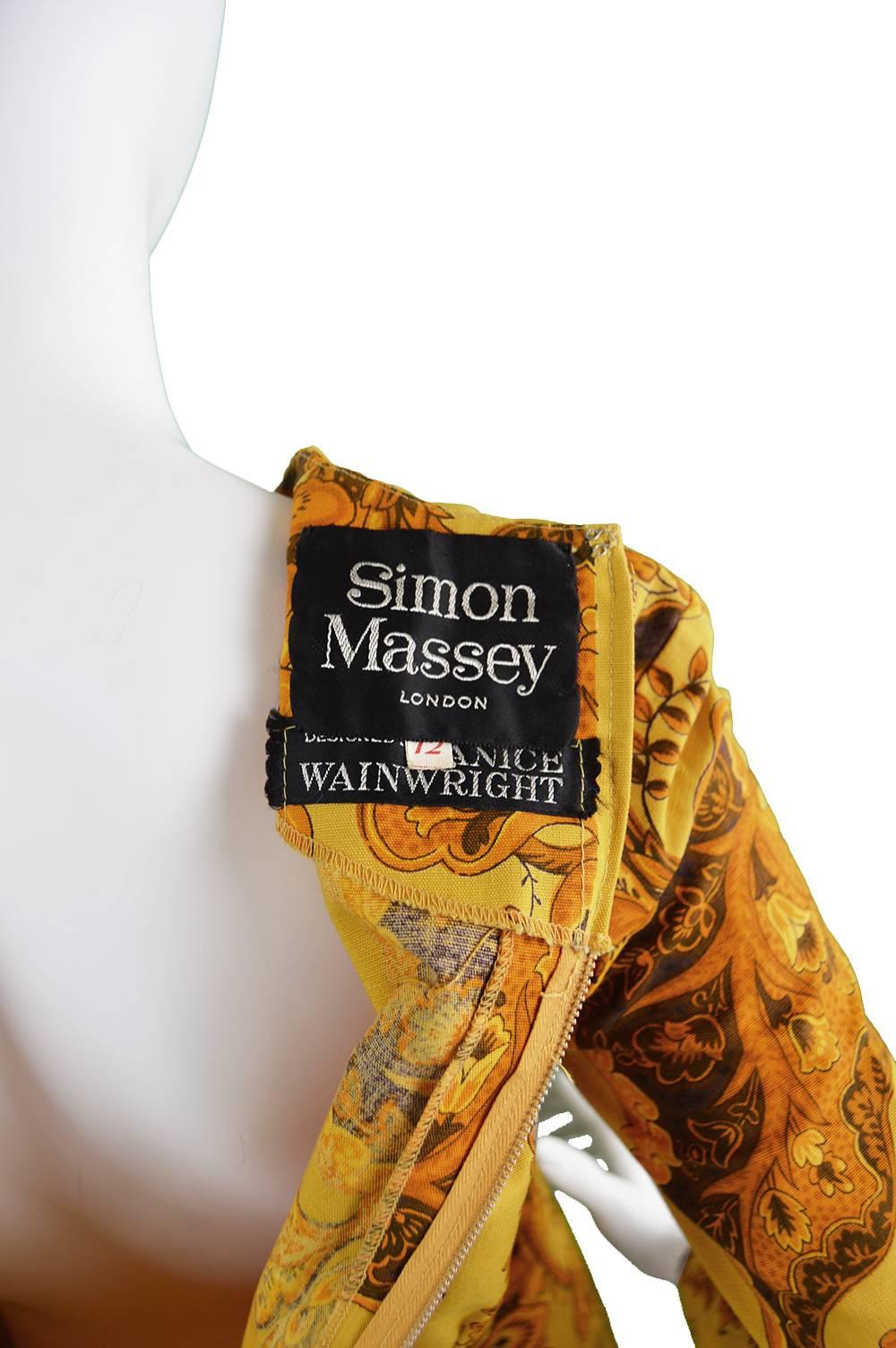 1960s Early Janice Wainwright for Simon Massey Maxi Kaftan Dress For Sale 3