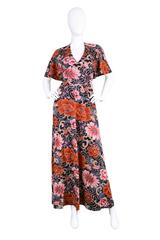 1970s Young Edwardian by Arpeja Cape Sleeve Halter Neck Dress