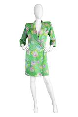 1980s Emanuel Ungaro Edgy Green Silk Jacket