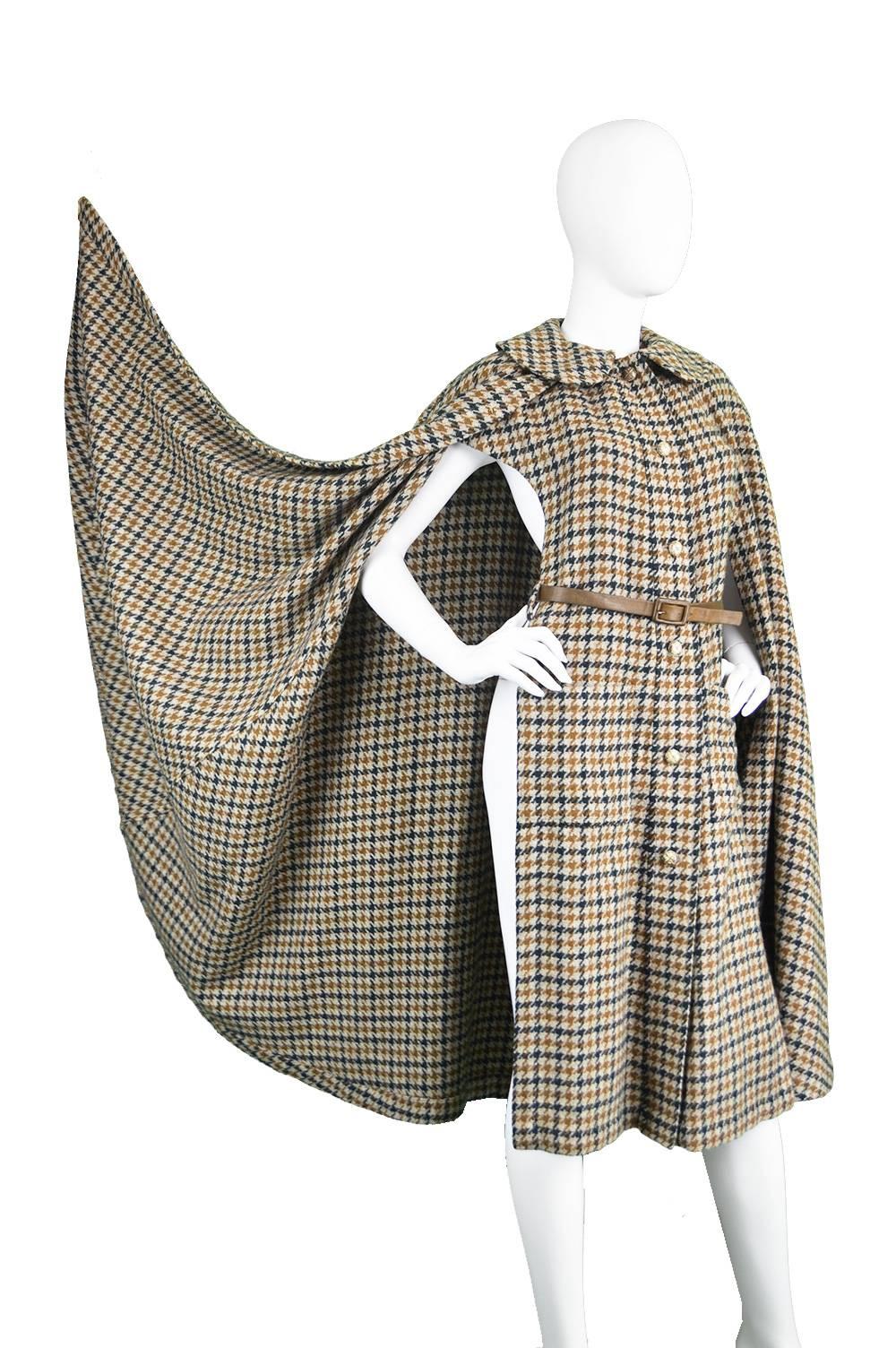 Gray 1970s Lanvin Haute Couture Long Wool Cape For Sale