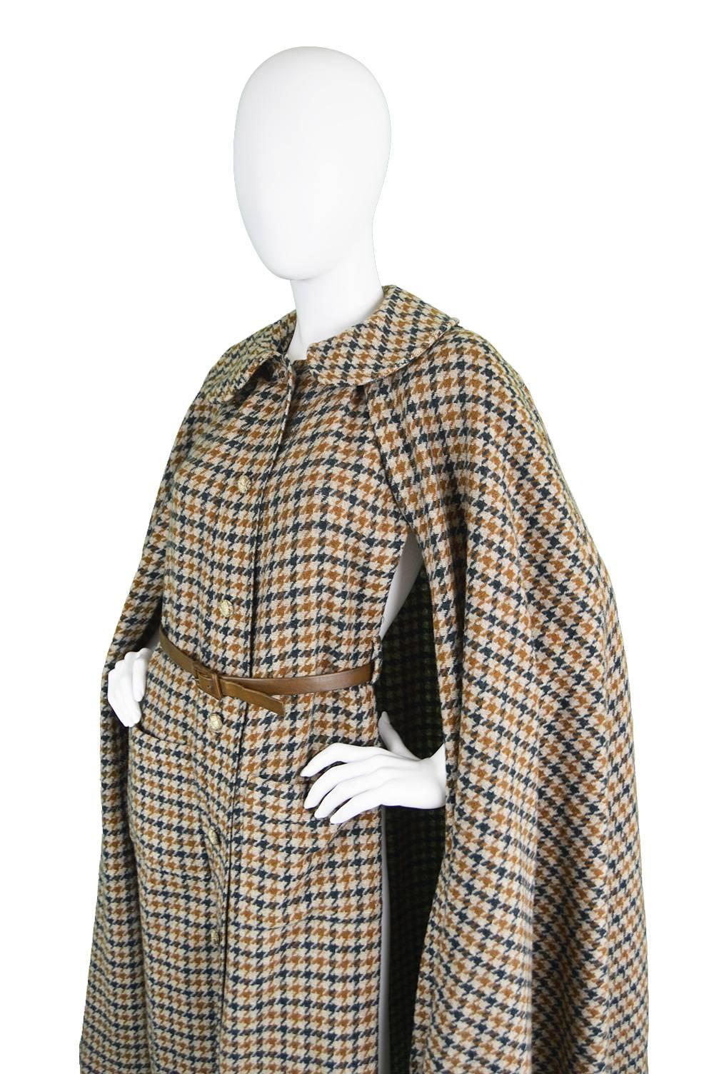 1970s Lanvin Haute Couture Long Wool Cape For Sale 1