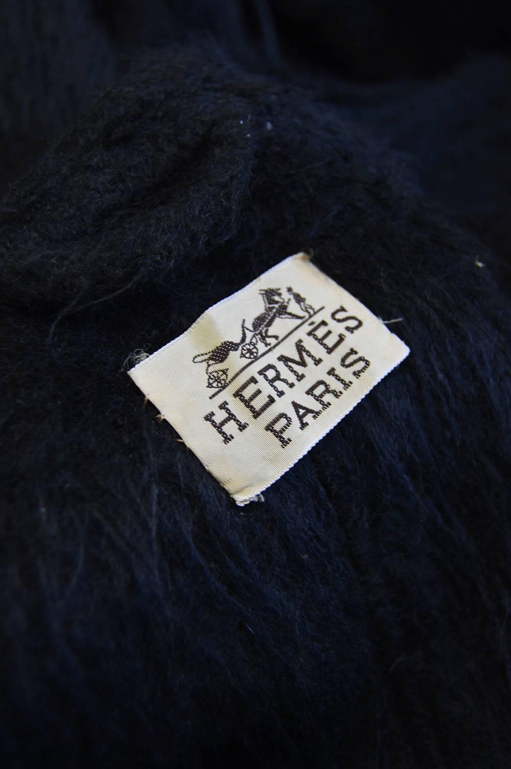 1970s Men's Hermés Long Alpaca Wool Coat 4
