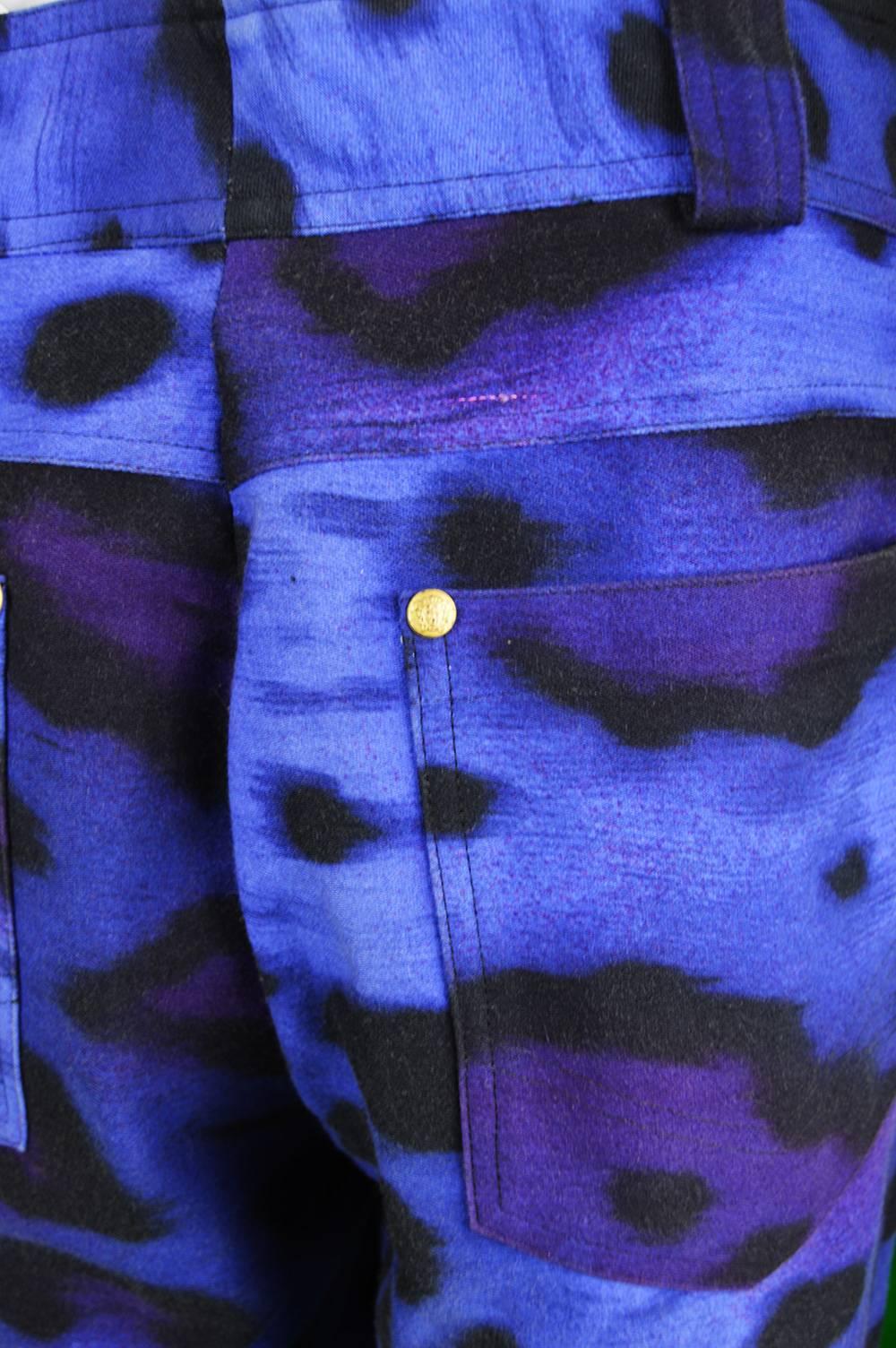 Women's or Men's 1990s Gianni Versace Men's Leopard Print Jeans