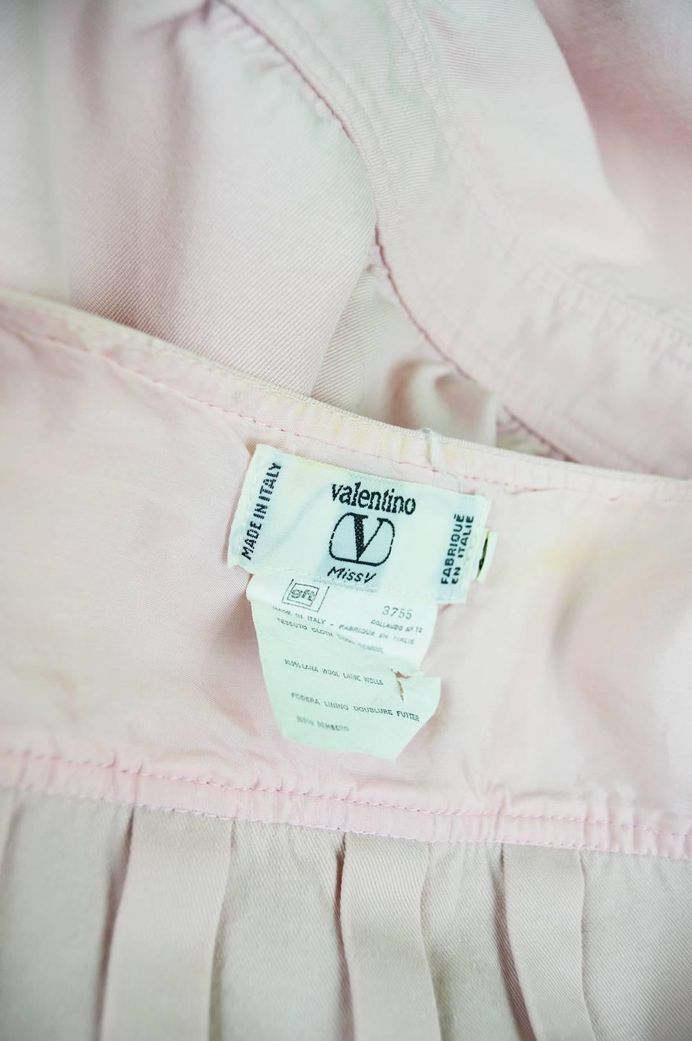 Women's 1980's Valentino Pastel Pink Light Wool Dress