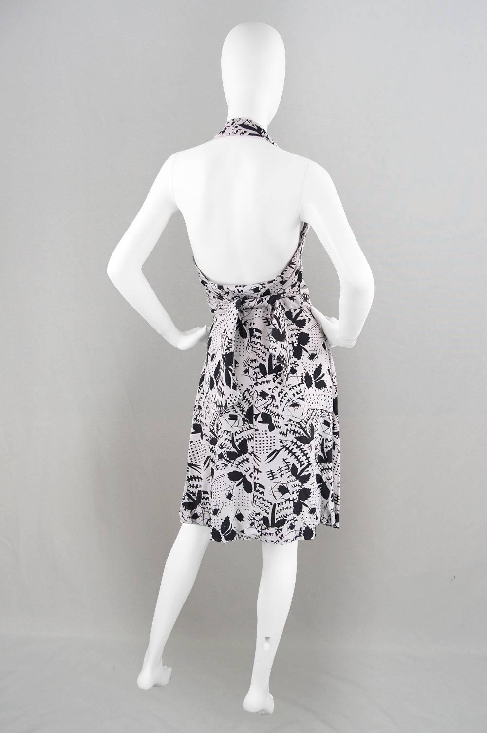 Women's Emmanuelle Khanh Silk Crepe Vintage Halterneck Wrap Dress, 1980s 