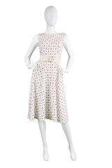 Vintage 1960s Louis Feraud White Cotton Space Age Mod Dress