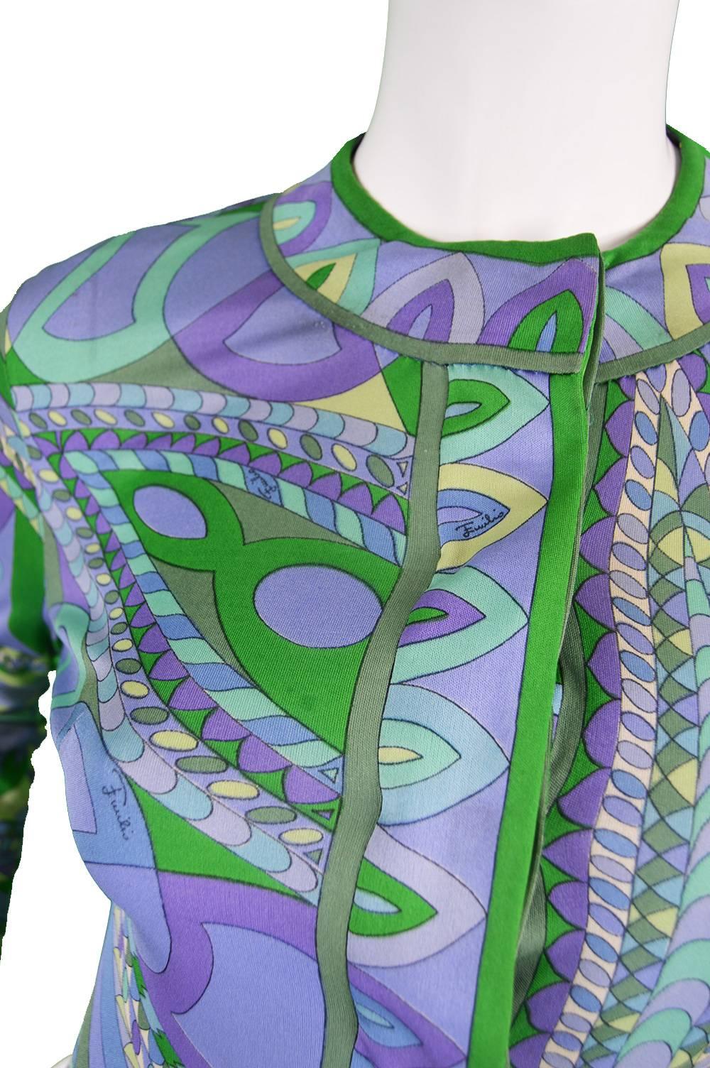Emilio Pucci Printed Silk Jersey Shift Dress, 1960s  For Sale 2