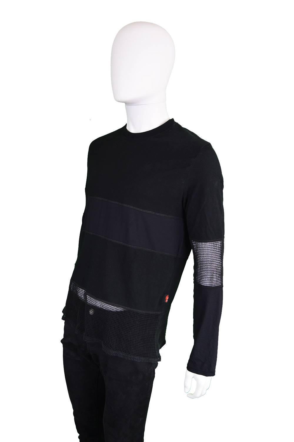 Jean Paul Gaultier Vintage 1990s Mens Black Long Sleeve T Shirt with