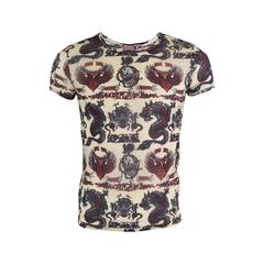 Jean Paul Gaultier 1990s Vintage Mens Unisex Mesh Dragon Tattoo Shirt 11