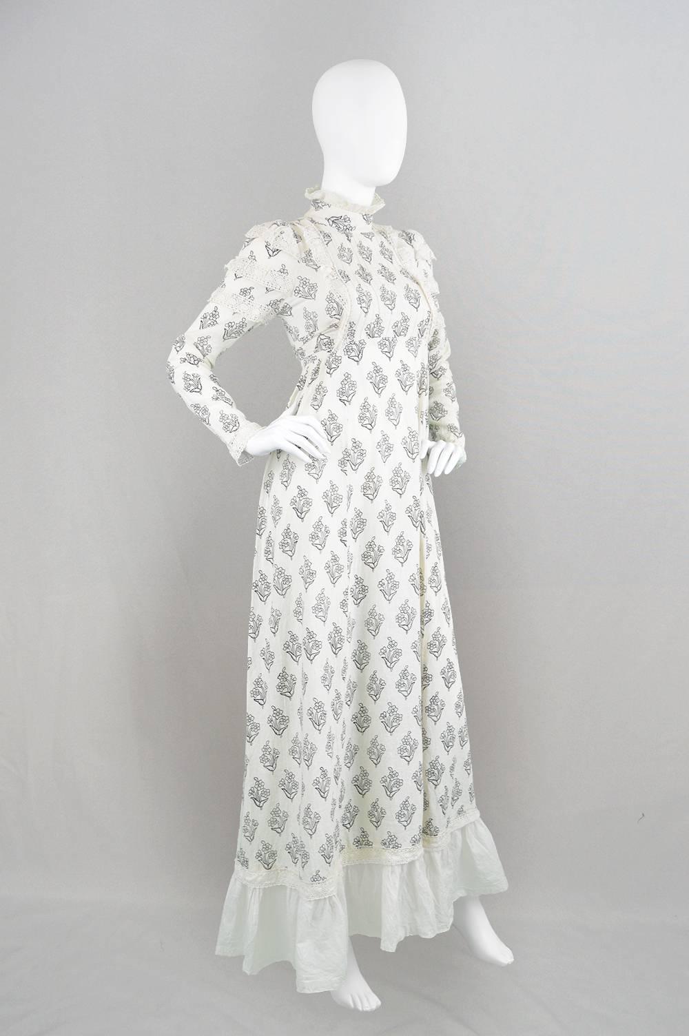 London Mob of Carnaby Street 1970s Vintage Cotton Maxi Dress For Sale 1