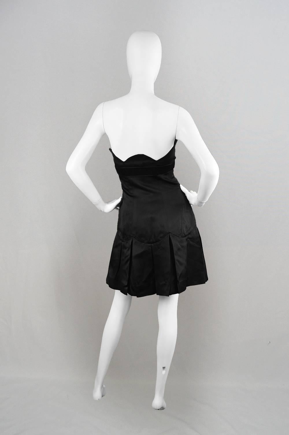 Chanel Strapless Silk Little Black Dress with Scalloped Bust, A/W 1990  2