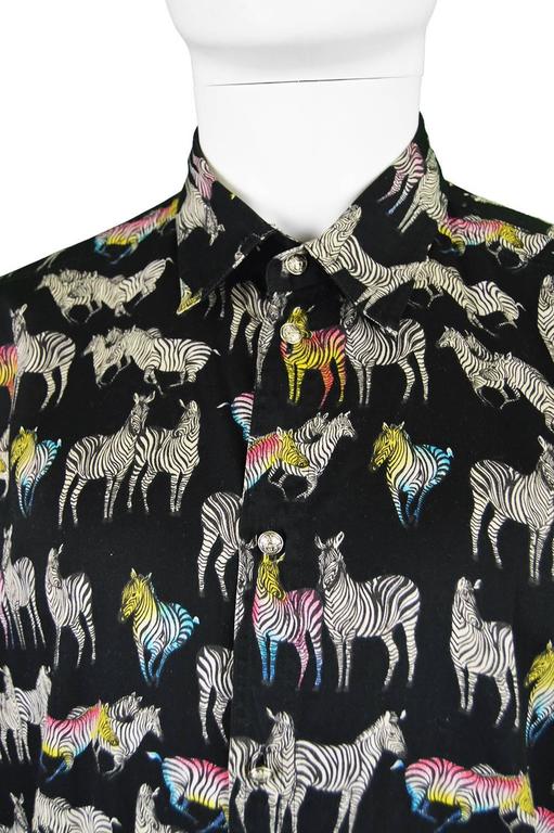 Versace Jeans Couture Rainbow Zebra Men's Cotton Shirt. Made in Italy ...