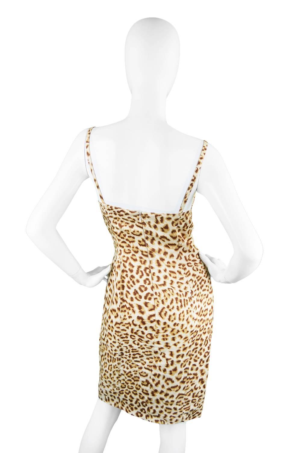 Vintage Escada Leopard Print Party Dress with Sculpted Bust, 1980s 5