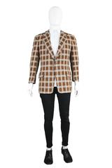 Bill Blass for Neiman Marcus Men's Wool Windowpane Check Jacket, 1960s