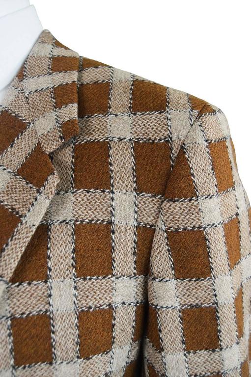 Bill Blass for Neiman Marcus Men's Wool Windowpane Check Jacket, 1960s ...
