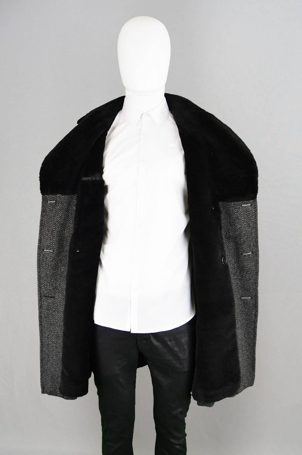 mens overcoat with fur collar