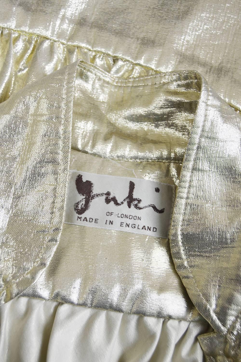 Yuki of London Metallic Pale Gold Lamé Jacket, 1970s For Sale 4