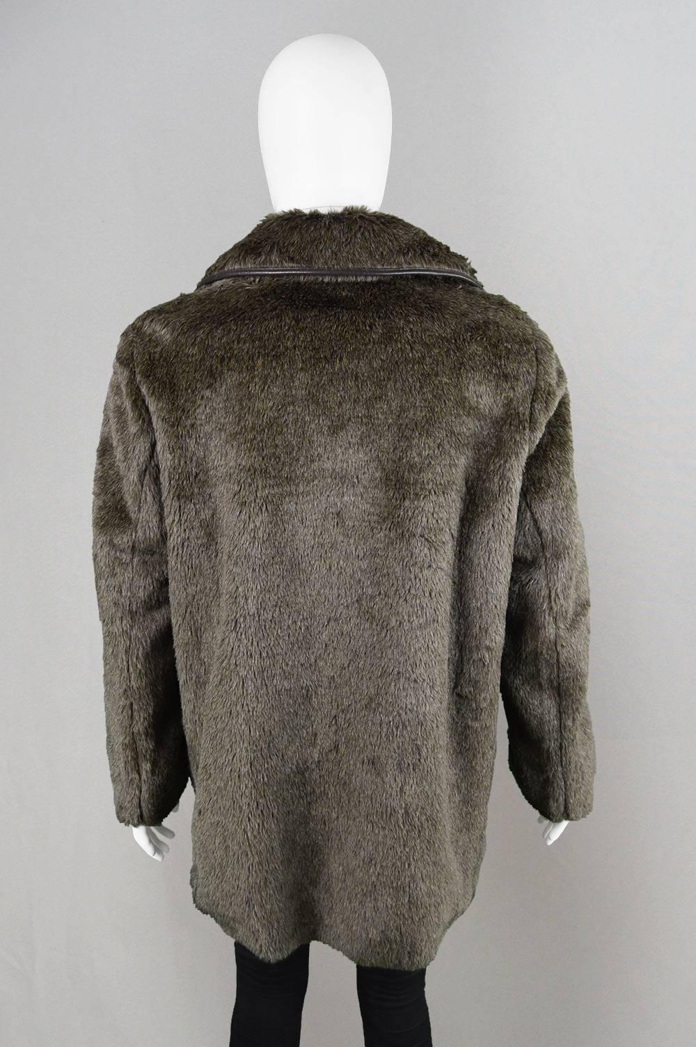 Men's Vintage Faux Fur Coat with Double Breasted Buttons, 1970s 2