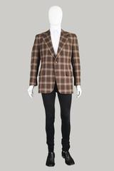 Lanvin Paris Mens Woven Camel Hair Vintage Check Blazer, 1970s