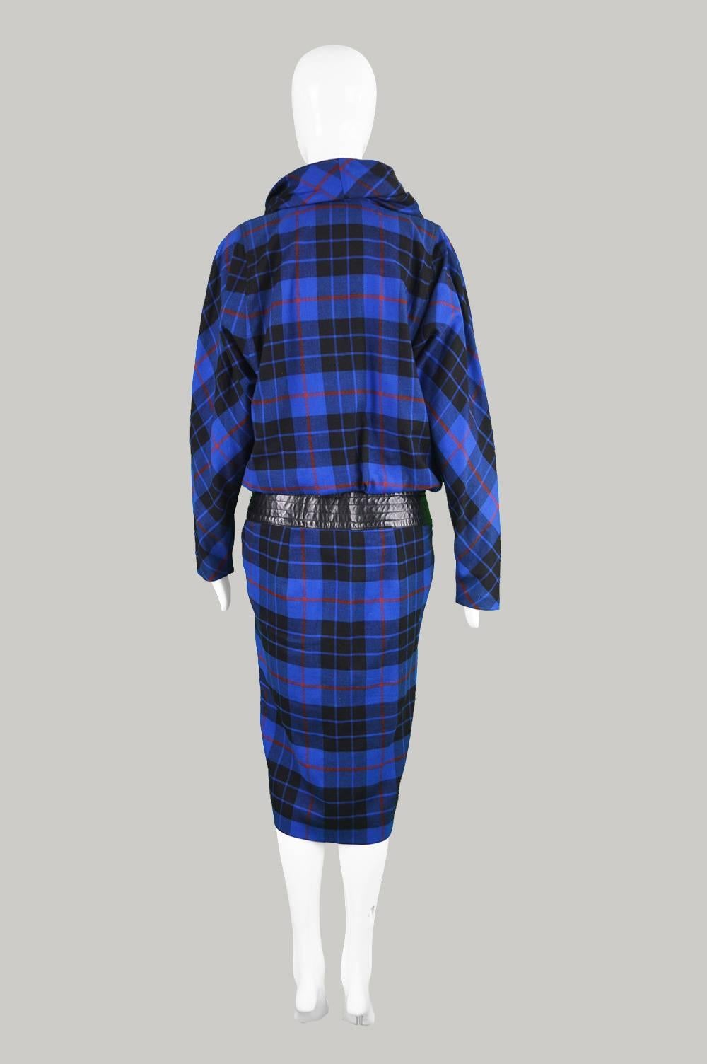 Wayne Clark for Aline Marelle Tartan/ Plaid Punk Dress, 1980s In Excellent Condition For Sale In Doncaster, South Yorkshire