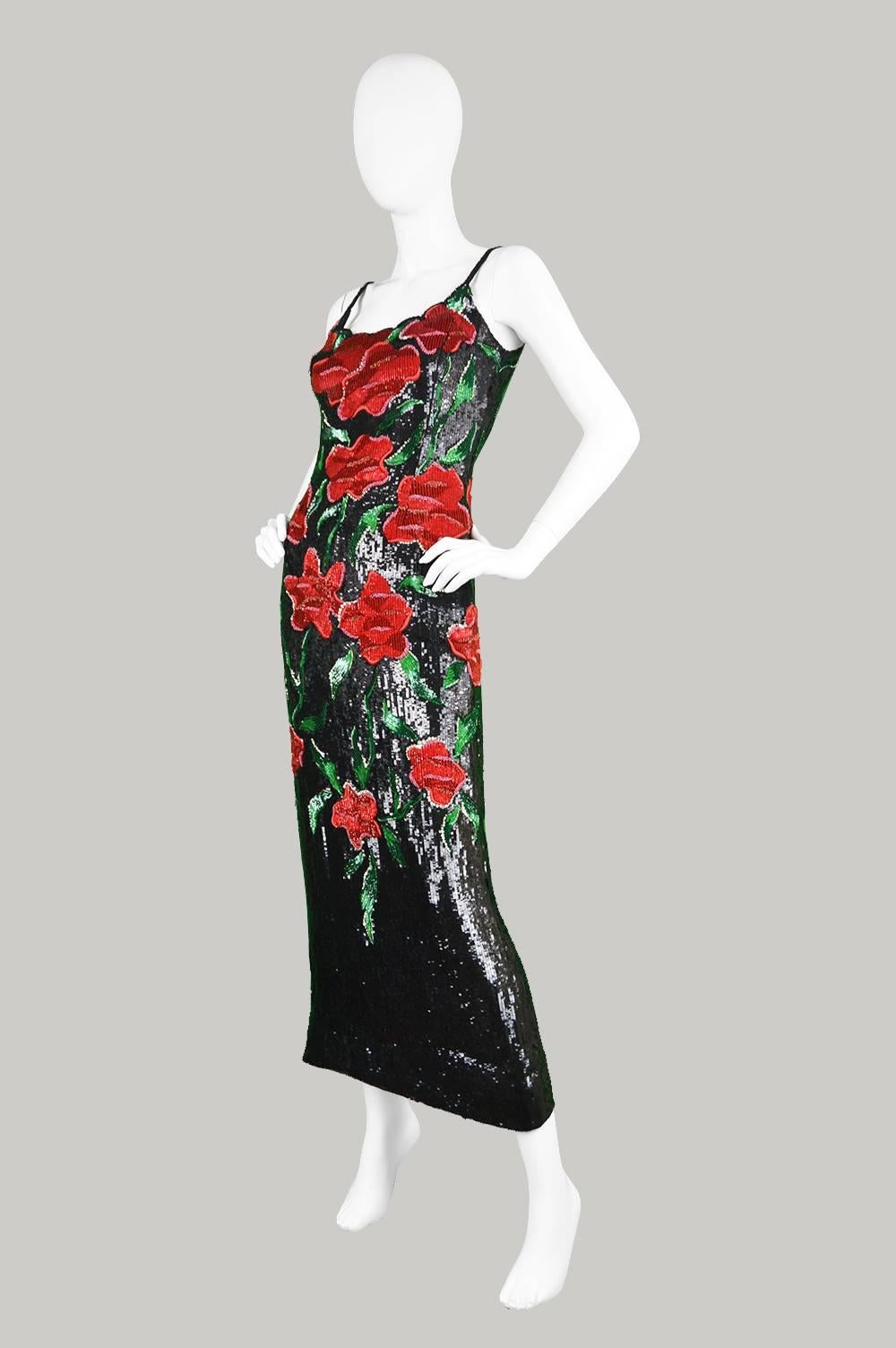 Women's or Men's Renato Balestra Couture Beaded & Embroidered Evening Gown, 1990s. For Sale