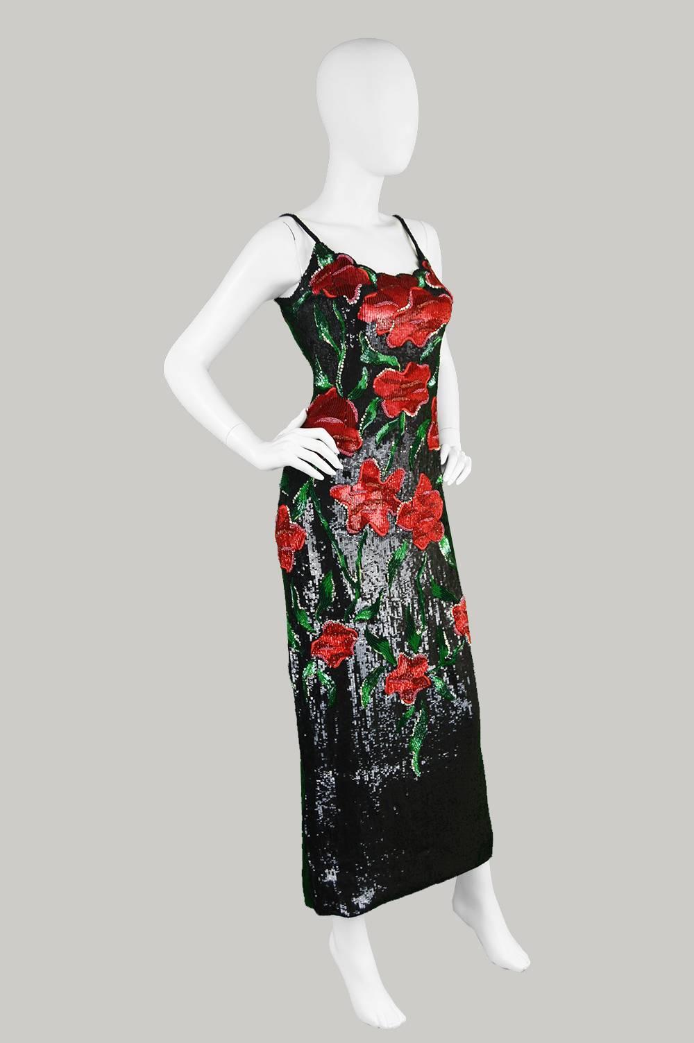Renato Balestra Couture Beaded & Embroidered Evening Gown, 1990s. For Sale 1