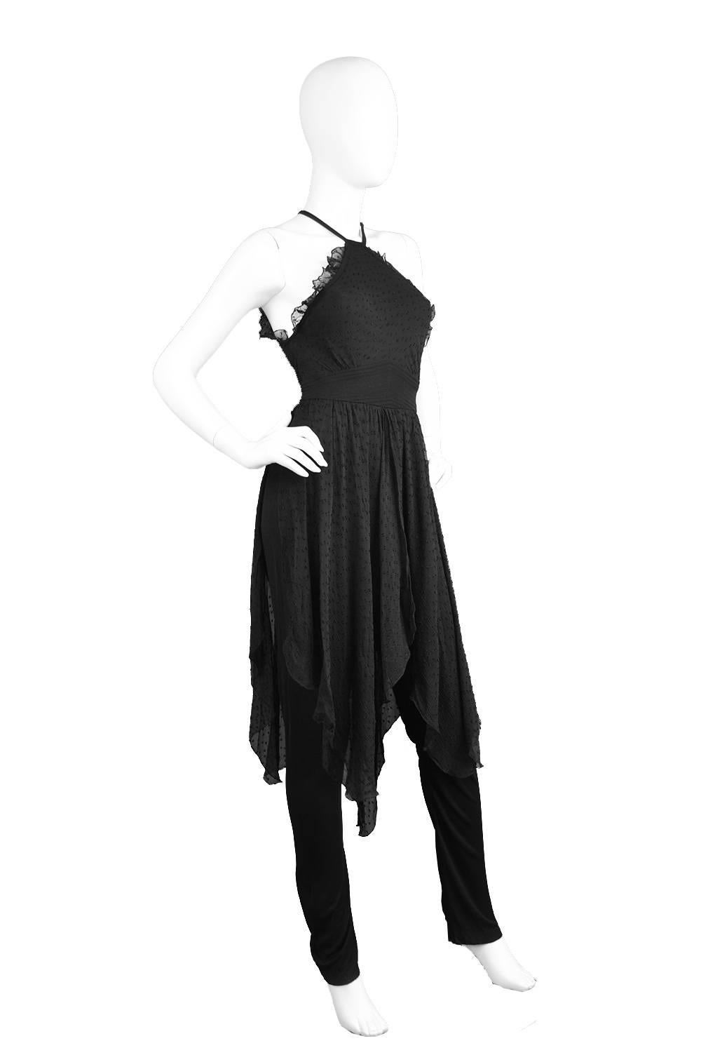 Women's Hidy Misawa Slinky Black Jersey Halterneck Jumpsuit, 1980s