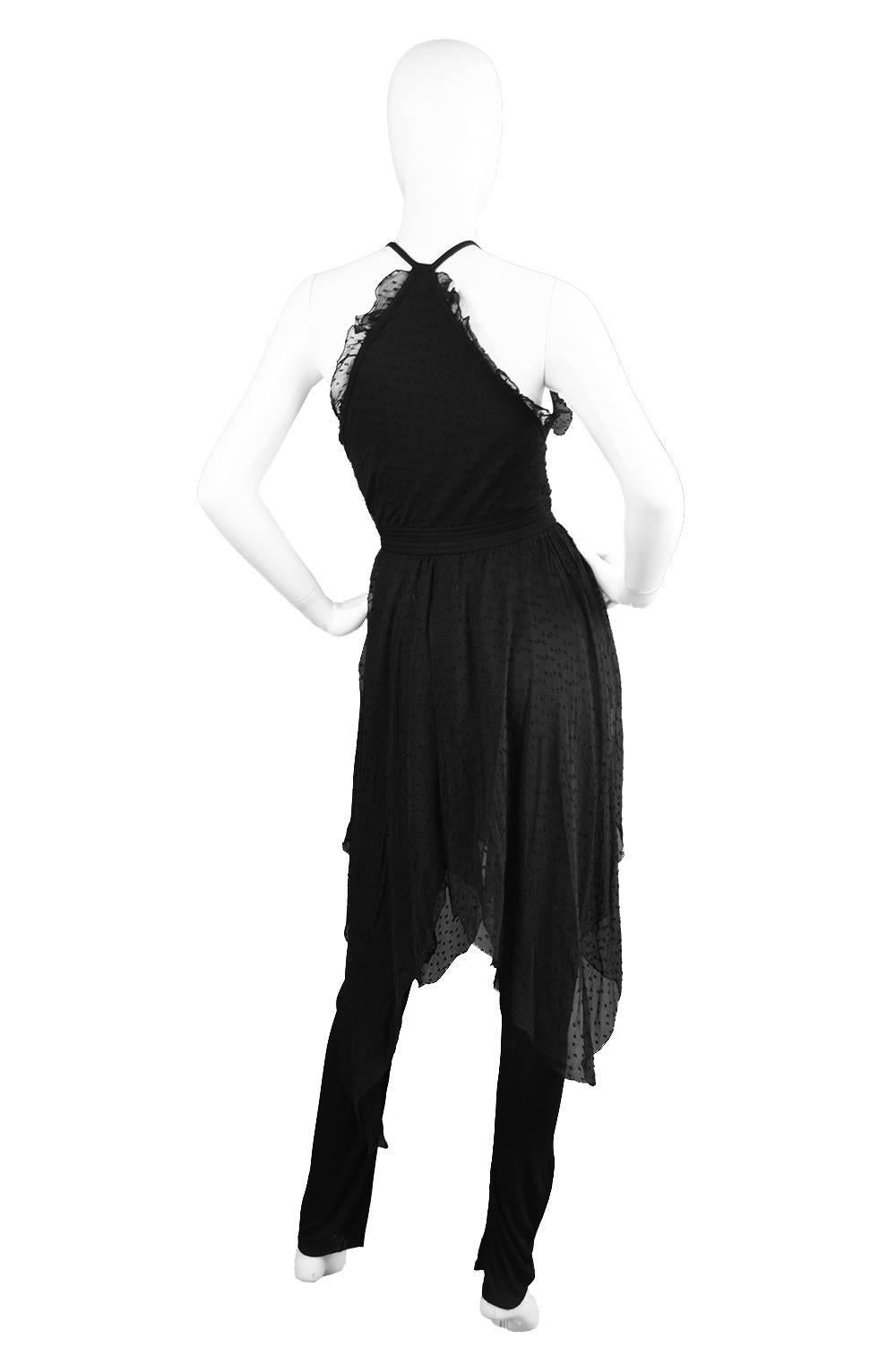 Hidy Misawa Slinky Black Jersey Halterneck Jumpsuit, 1980s 4