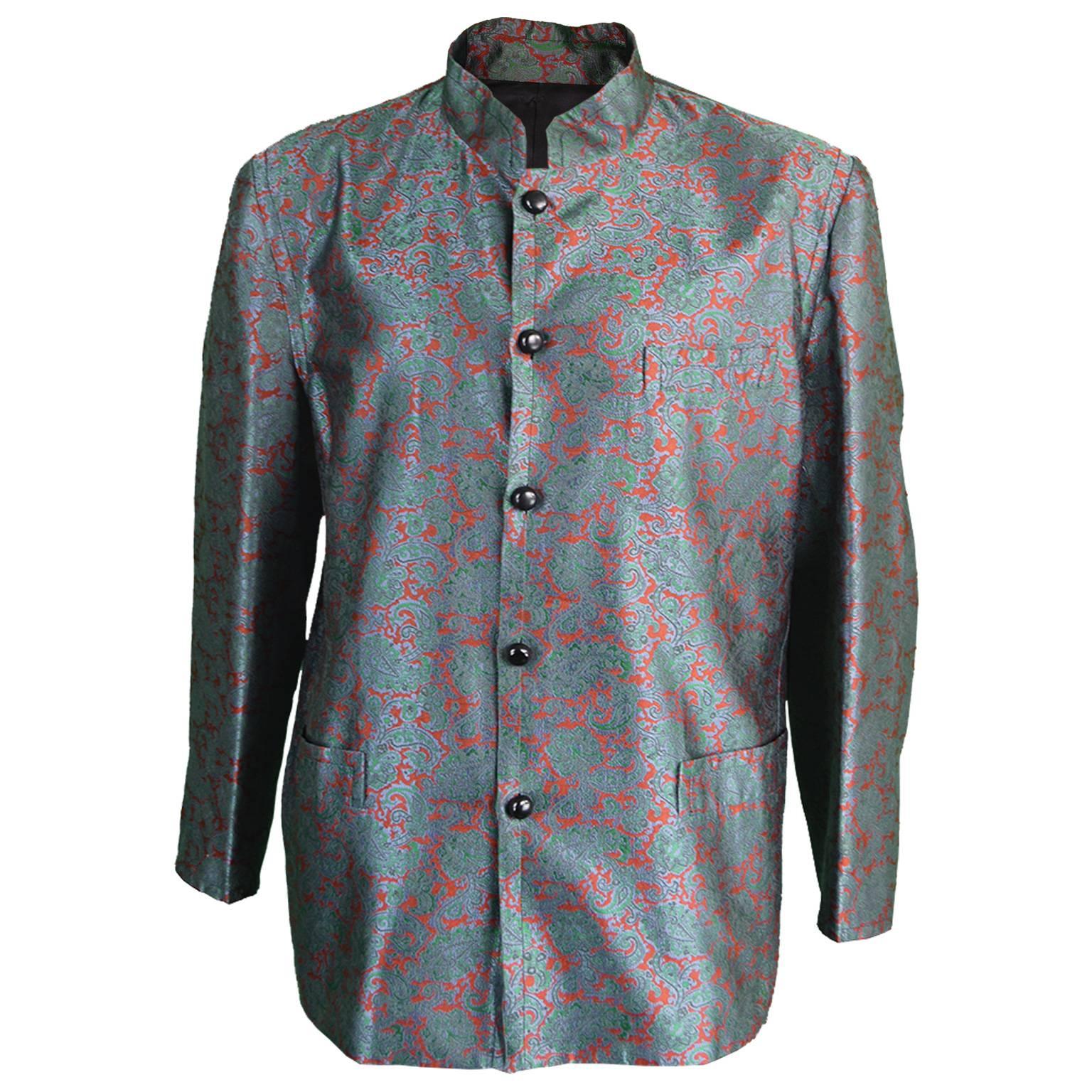 Rare Men's Yves Saint Laurent Rive Gauche Silk Nehru Jacket, c. 1960s
