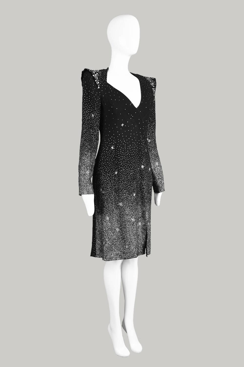Christian Lacroix Black & Silver Galactic Evening Dress, Fall 1998 1