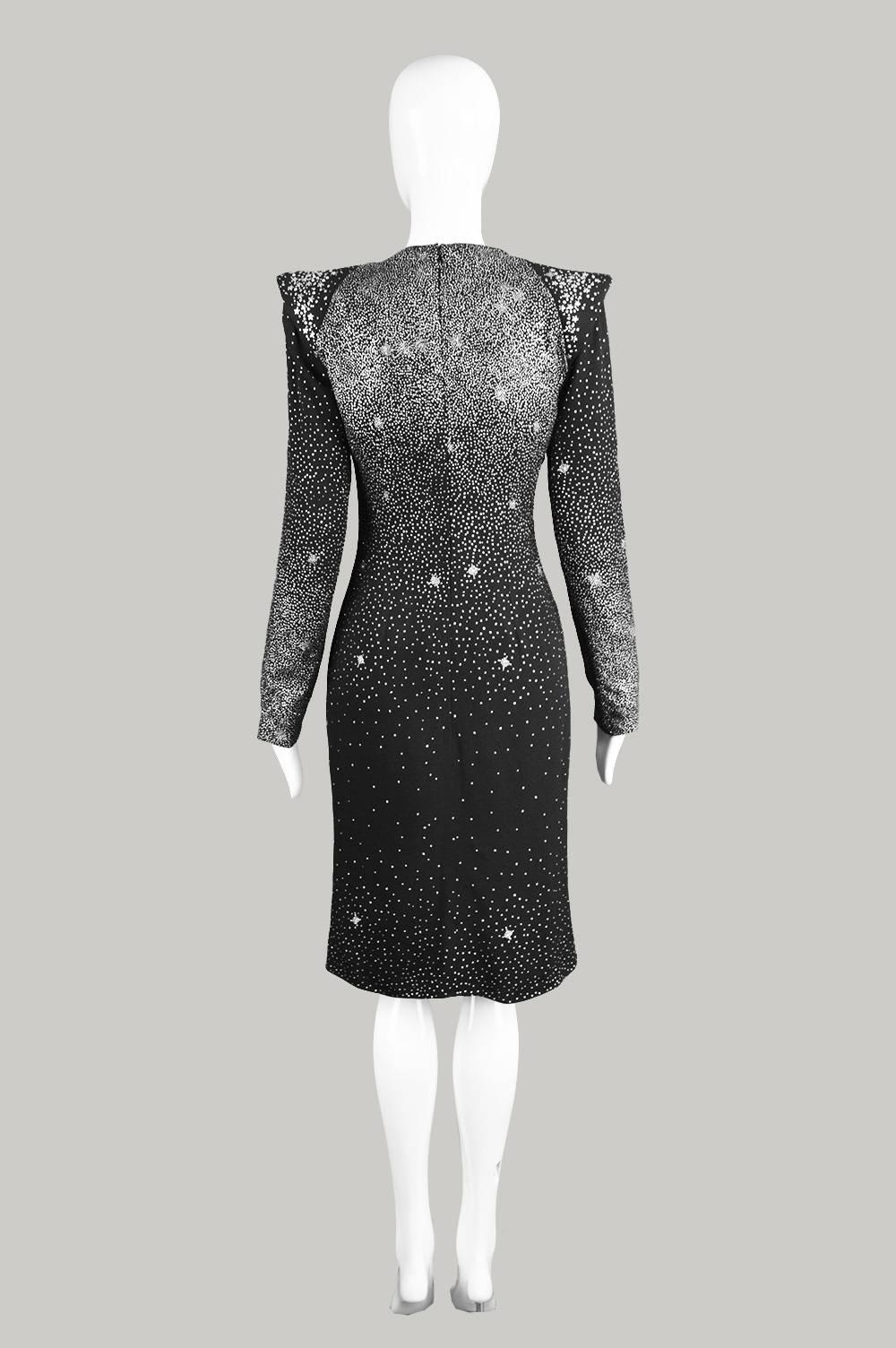Christian Lacroix Black & Silver Galactic Evening Dress, Fall 1998 4