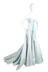 John Galliano for Christian Dior Bias Cut Silk Chiffon Gown with Taffeta Train